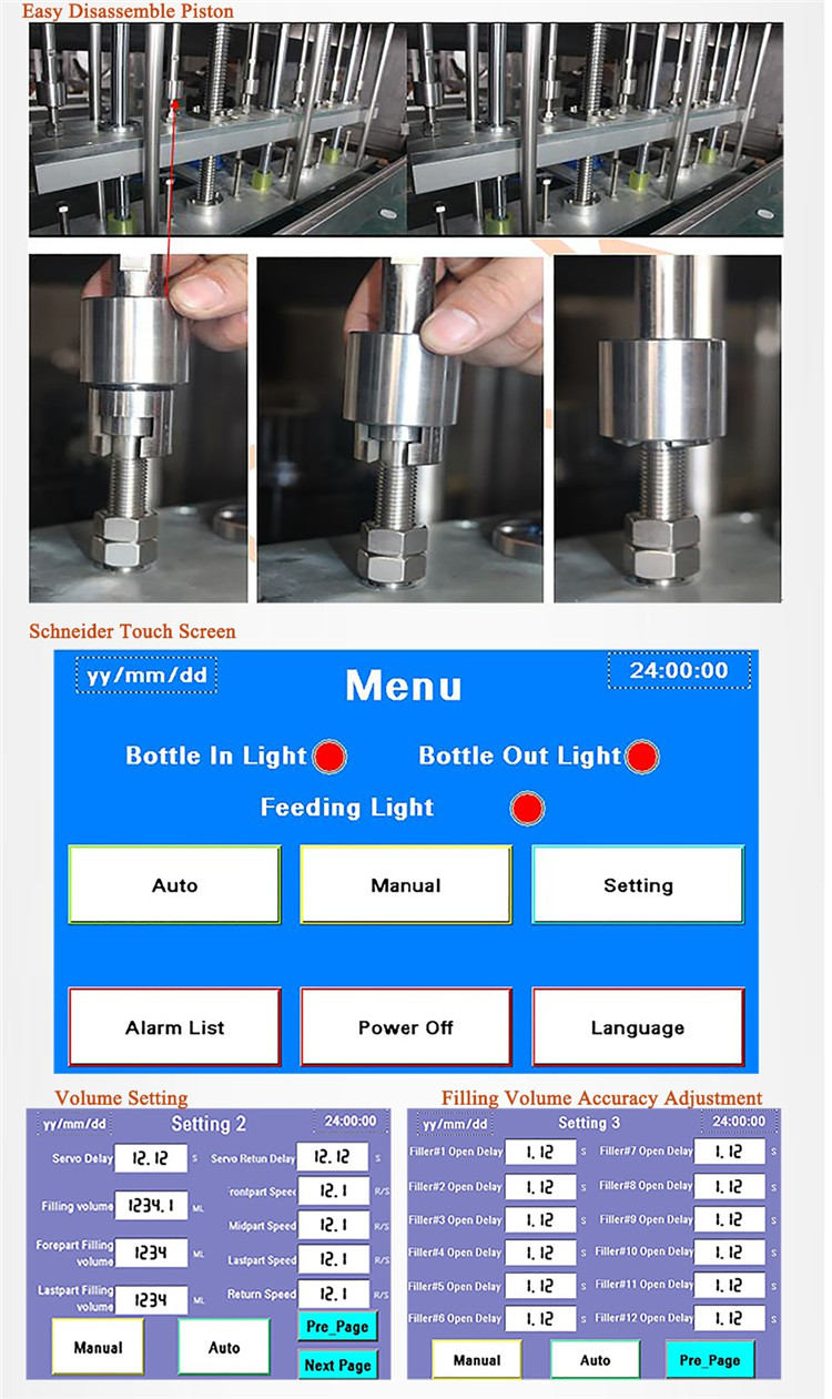 Automatický stroj na plnění lahví se servomotorem 6
